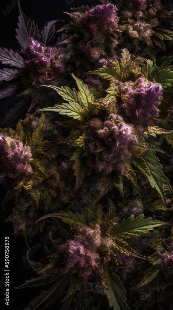 Cannabis buds on a black background. Cannabis flower bud. Cannabis buds on a black background. Cannabis flower bud.