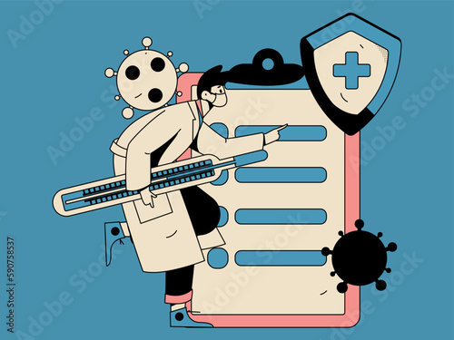 Medical Characters Anti-epidemic Flat Vector Concept Operation Hand Drawn Illustration  © Lyn Lee