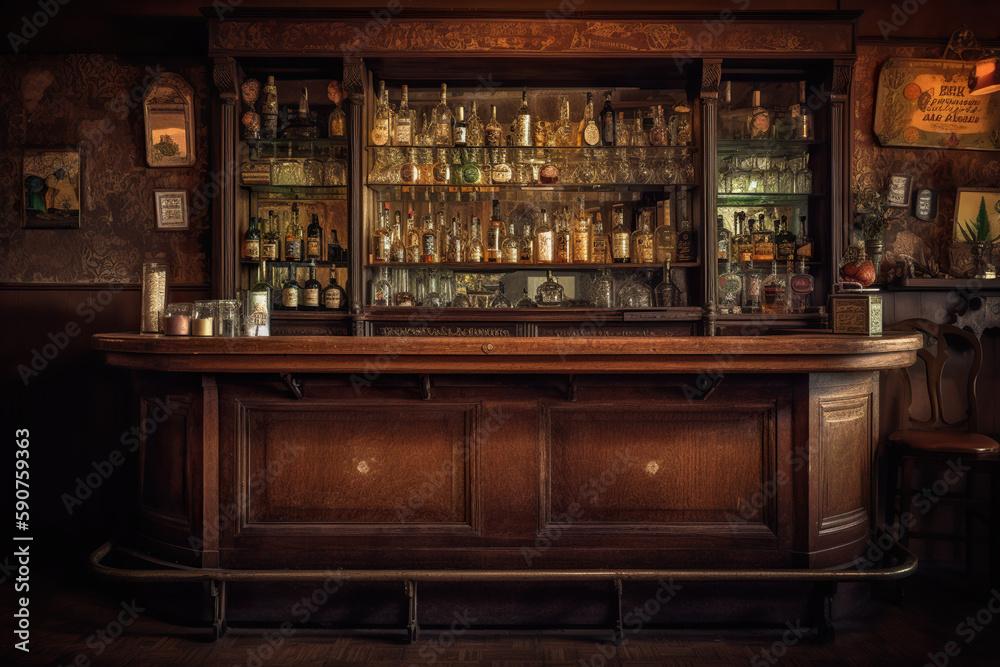 vintage bar, Generative AI