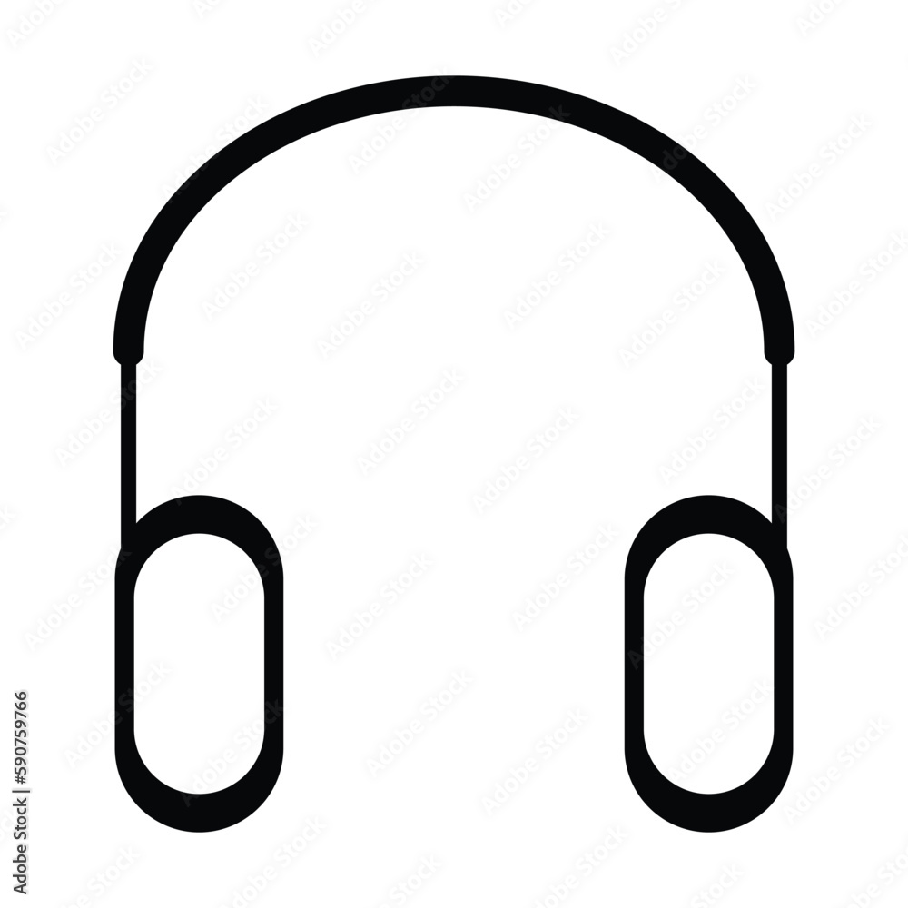 headphone icon, music vector, audio illustration