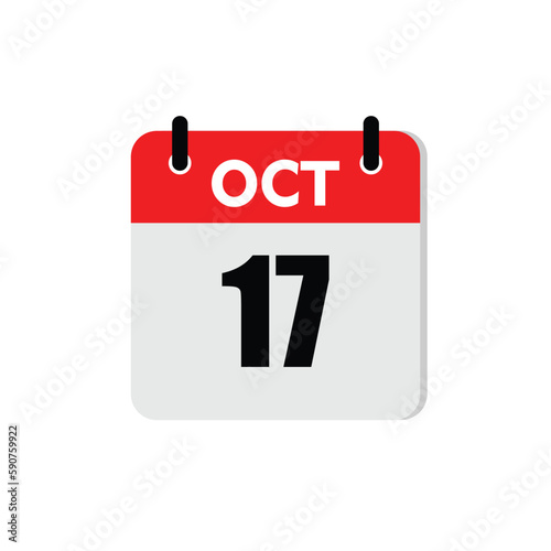 new calendar, calendar isolated on white, desktop calendar, 17 october icon with white background
