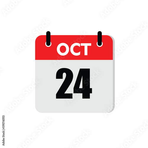 new calendar, calendar isolated on white, desktop calendar, 24 october icon with white background