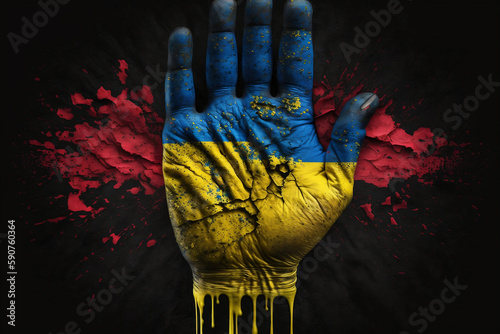 stop war: the symbolism of Ukraine, generative AI photo
