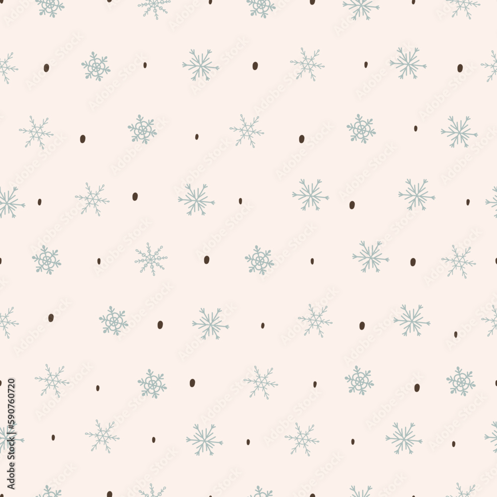 Doodle style snowflakes seamless pattern boho	