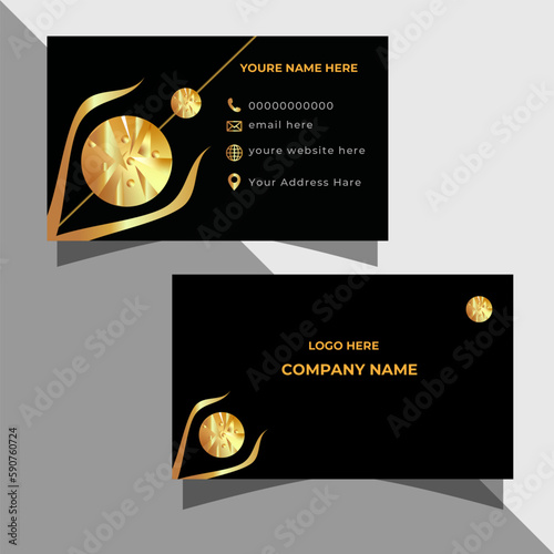Business card design template, Clean professional business card template, visiting card, business card template.
Black And gold Minimalist Business Card Layout