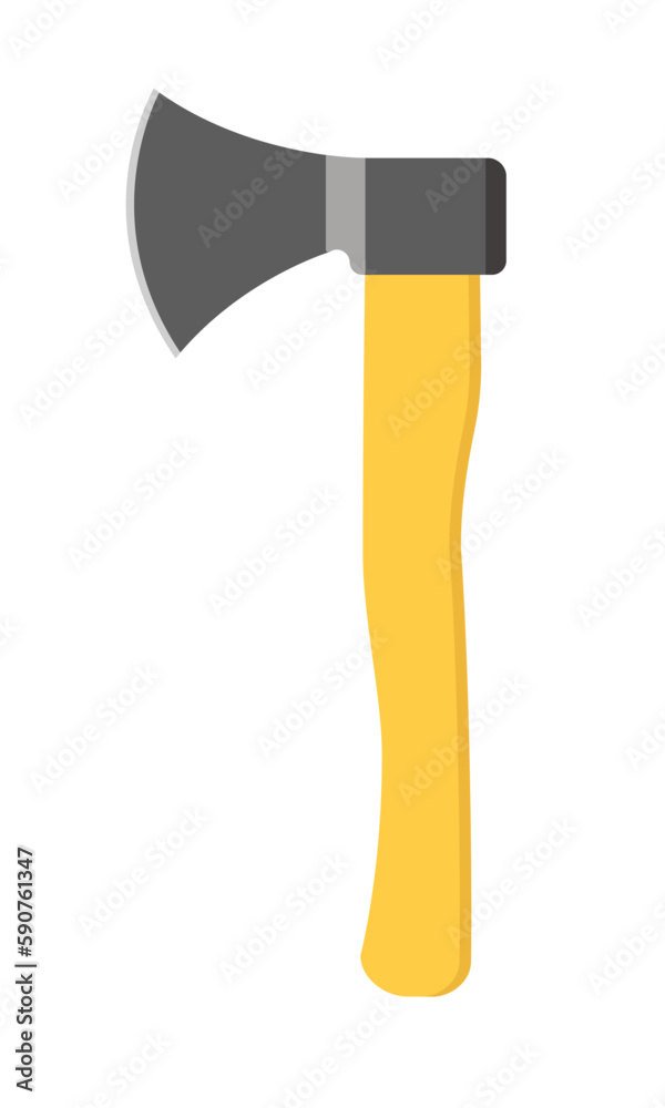 An axe is a working tool. Flat style An axe is a working tool. Flat style
