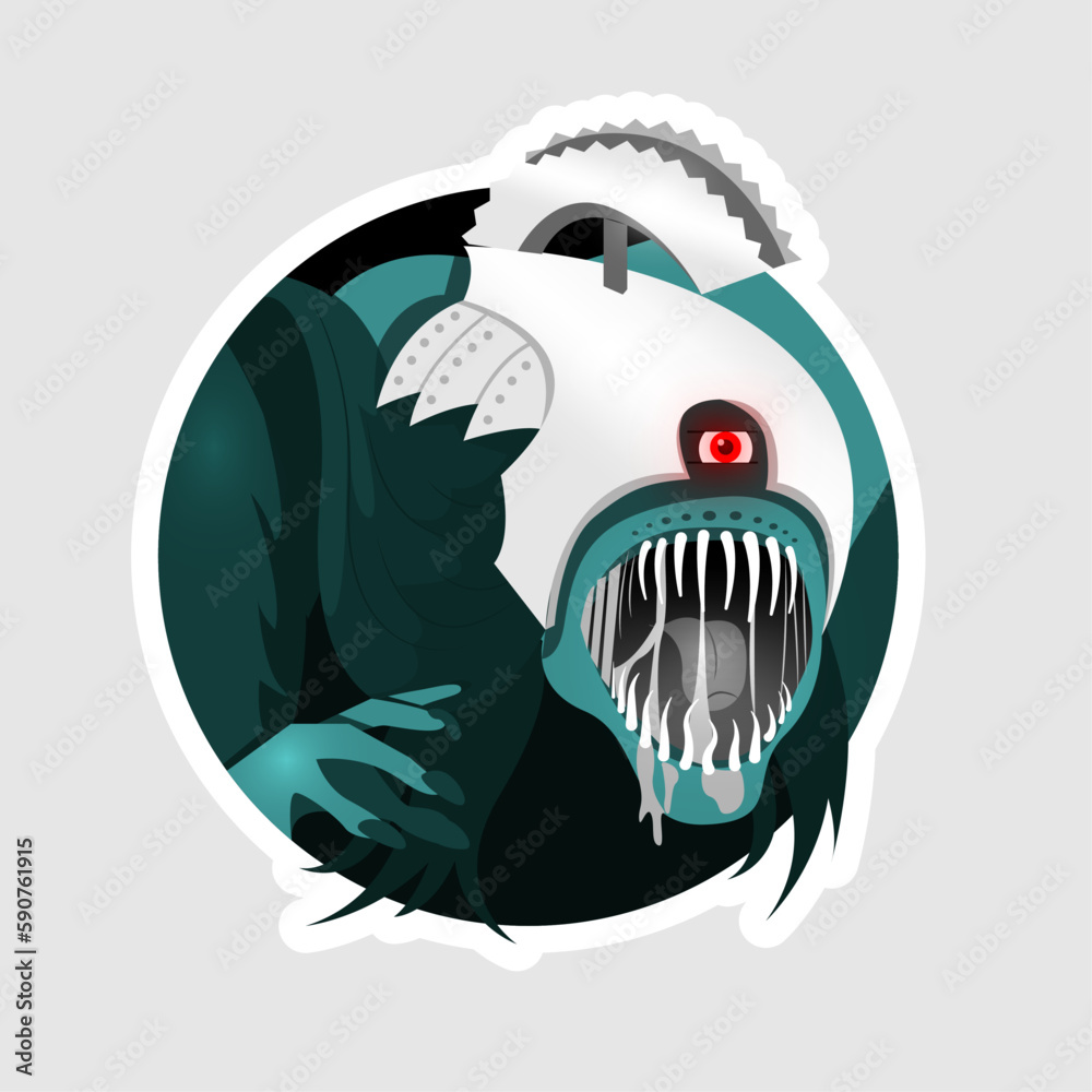 Vector image of a terrible demon of the sea depths. This can be used as ...