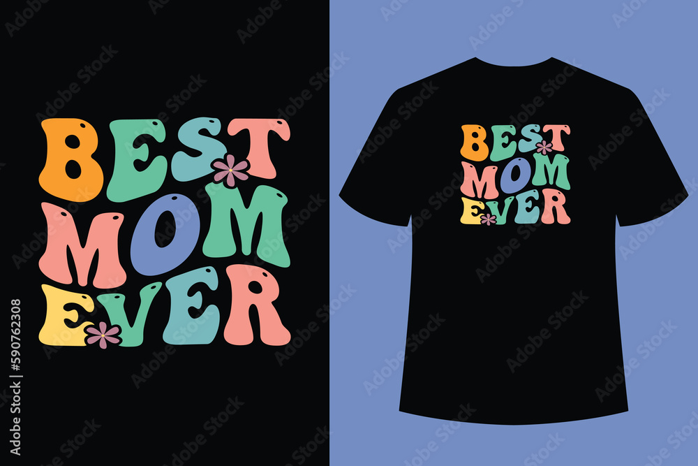 Wavy Retro Groovy T-shirt Design. Quotes with “Groovy” Design vector Graphic Wavy Retro Groovy T-shirt Design. Quotes with “Groovy” Design vector Graphic