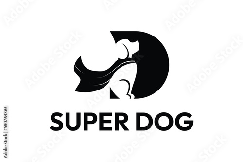 super dog vector art minimalist unique logo design 