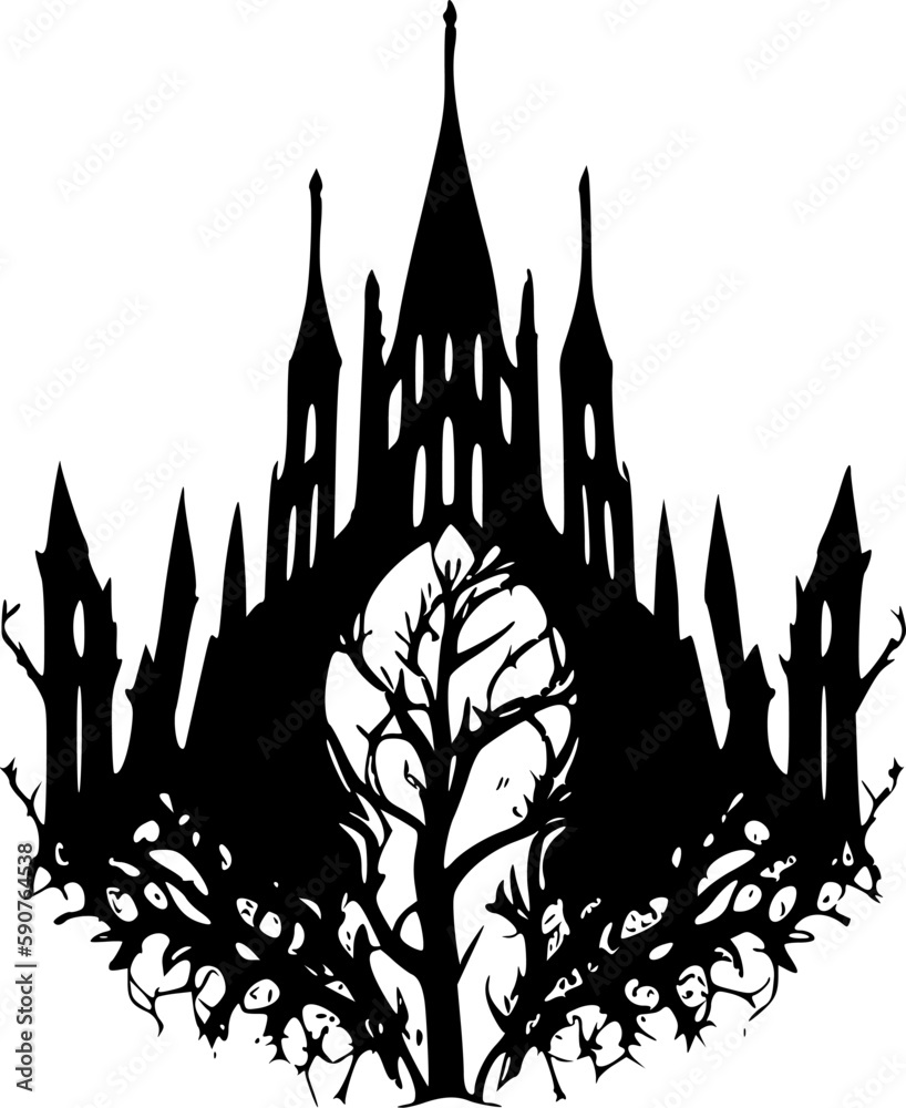 Gothic - Black and White Isolated Icon - Vector illustration Gothic - Black and White Isolated Icon - Vector illustration