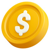 gold coin with dollar sign