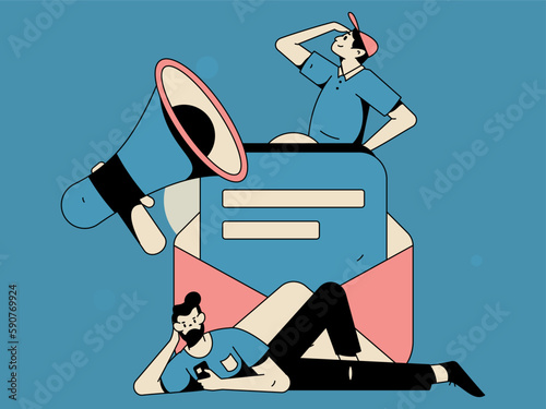 Notice bulletin vector creative flat hand drawn illustration
