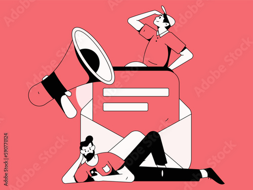 Notice bulletin vector creative flat hand drawn illustration

