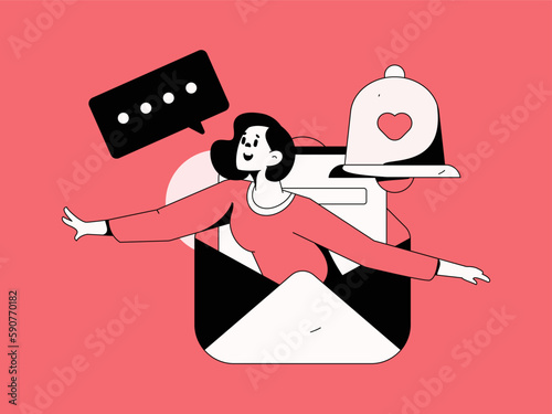 Notice bulletin vector creative flat hand drawn illustration
