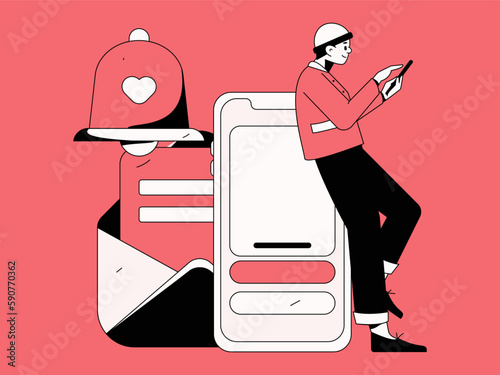 Notice bulletin vector creative flat hand drawn illustration
