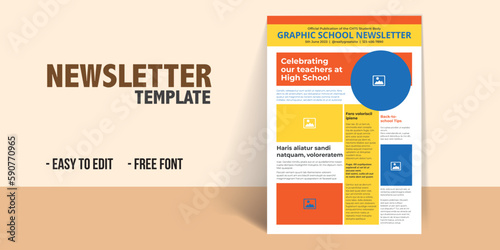 Vibrant Graphic High School Newsletter