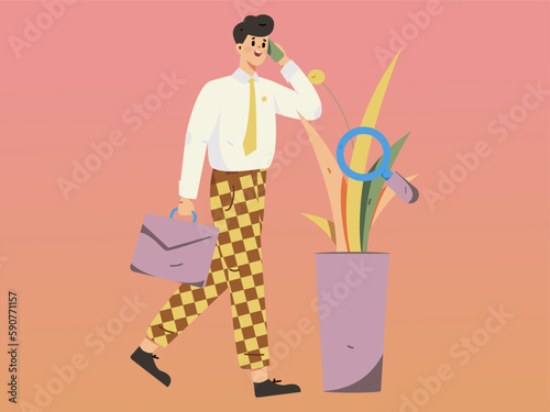 Notice bulletin vector creative flat hand drawn illustration

