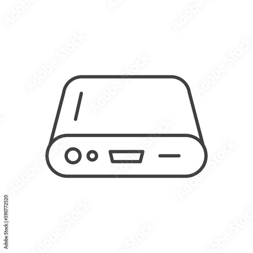 Hard drive vector icon. Hard disk drive flat sign. Portable Power bank icon symbol pictogram. UX UI icon