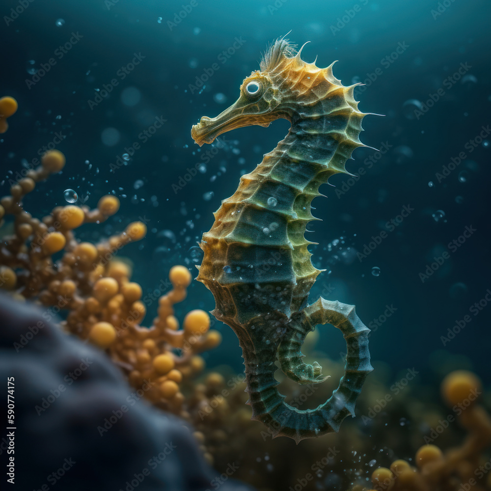 seahorse swimming in the caribbean sea seahorse swimming in the caribbean sea