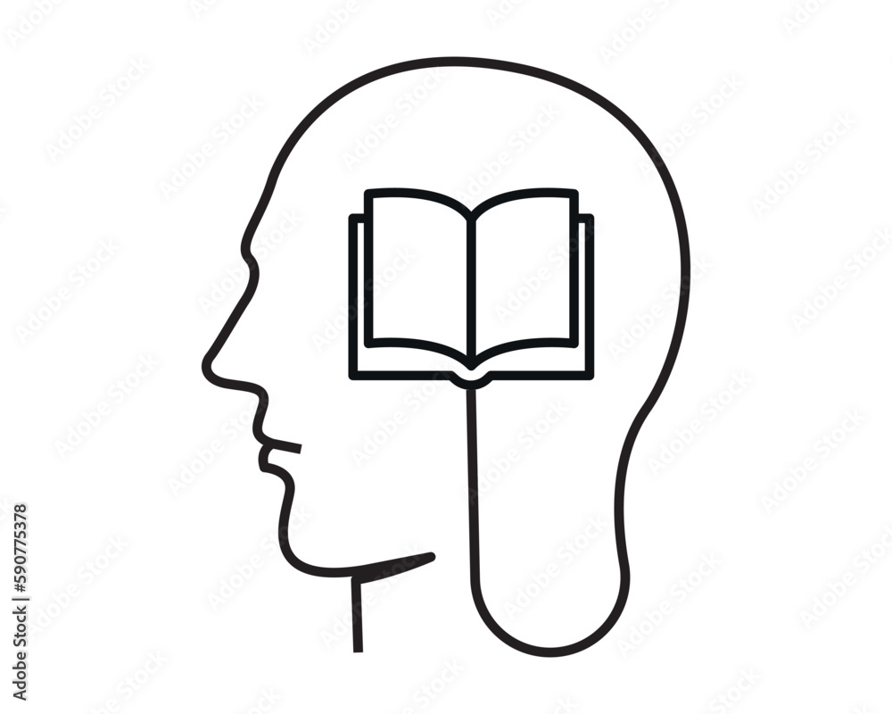 human head book symbol. education concept vector.
human head book symbol. education concept vector.