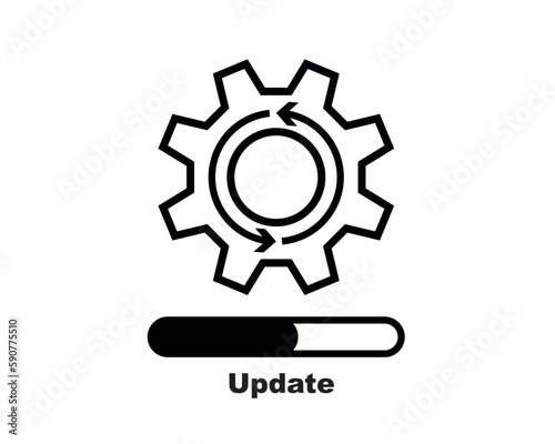 Installation process. Update system icon. Upgrade app progress icon concept for graphic and web design. Update system icon.
