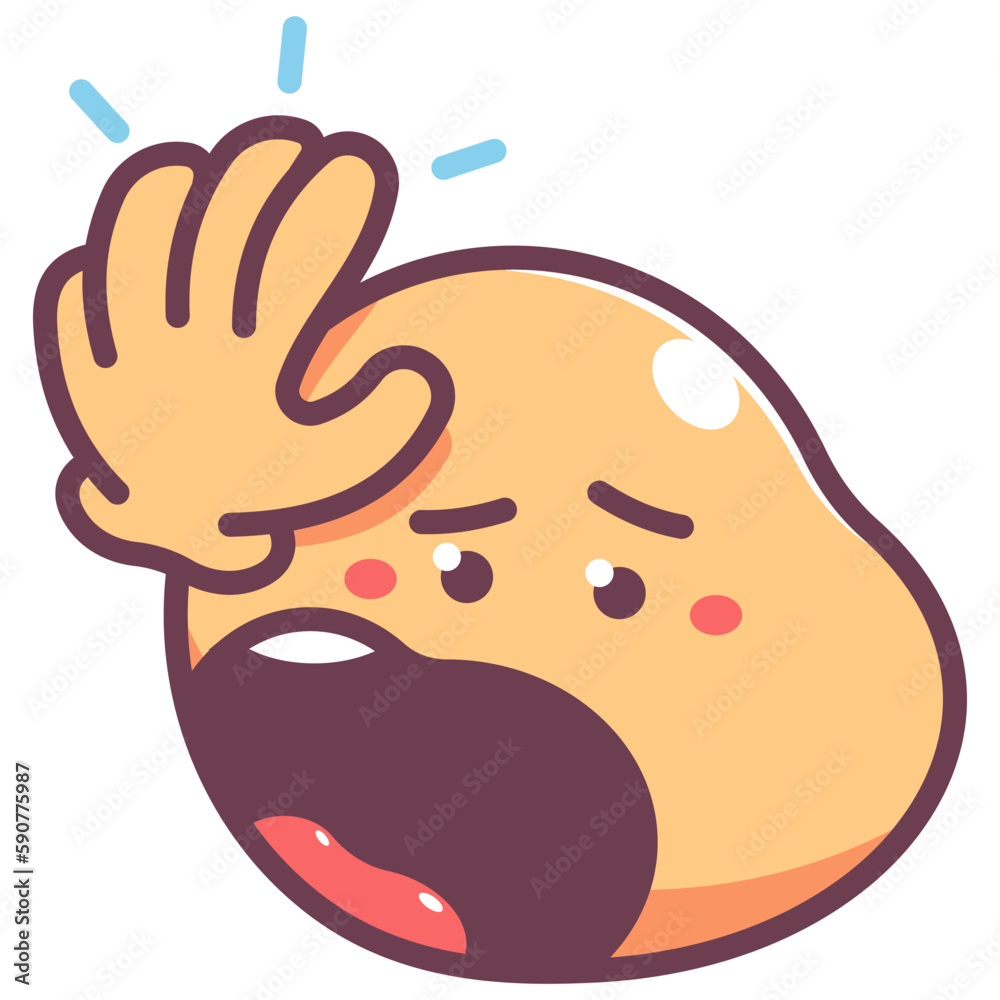Facepalm emoticon vector cartoon sign isolated on a white background. Facepalm emoticon vector cartoon sign isolated on a white background.