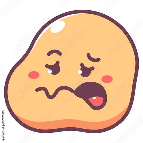 Drunk emoticon vector cartoon sign isolated on a white background.