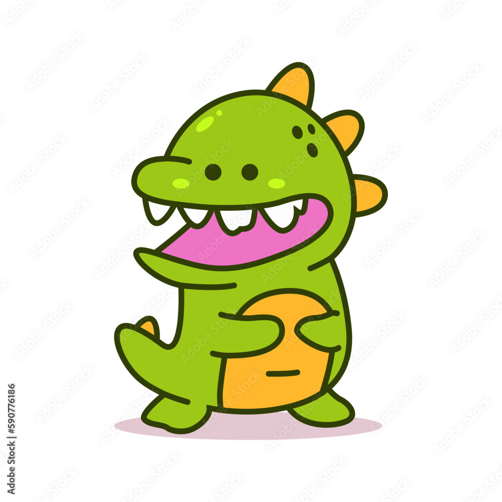 Cute dinosaur vector cartoon character isolated on a white background. Cute dinosaur vector cartoon character isolated on a white background.