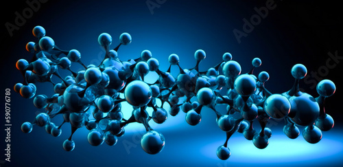 Molecular abstract structure. Created with Generative AI technology.