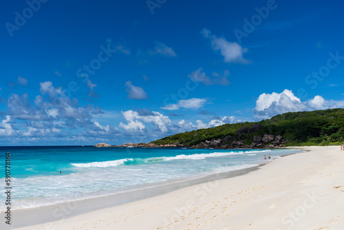 La Digue Island has several beautiful beaches that are perfect for swimming  sunbathing  and relaxing. The beaches are usually uncrowded and offer a peaceful and tranquil atmosphere.