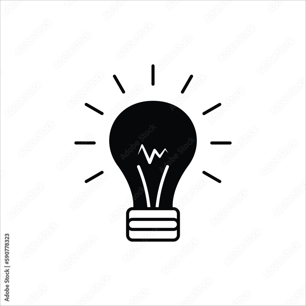 Bulb vector icon. Idea flat sign design. Bulb lamp symbol pictogram. Bulb icon. UX UI icon Bulb vector icon. Idea flat sign design. Bulb lamp symbol pictogram. Bulb icon. UX UI icon