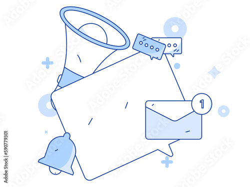 Notice bulletin vector creative flat hand drawn illustration
