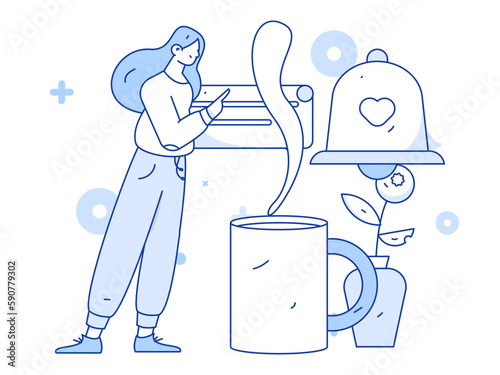 Notice bulletin vector creative flat hand drawn illustration

