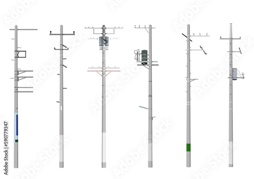 電信柱イラストセット photo