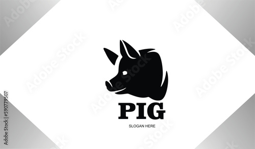 Free vector logo design pig icon illustration