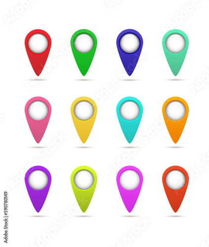Free Download Colorfull location points set. Navigation pins for the map. Pointer vector collection - GFXLoad