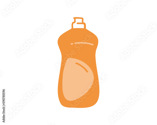 Detergent for dishes. Flat vector illustration