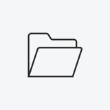 Folder line outline icon for website and mobile app on grey background