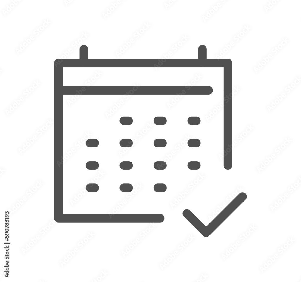 Calendar related icon outline and linear vector.