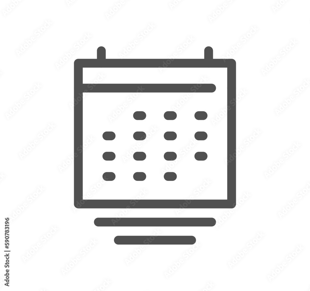 Calendar related icon outline and linear vector. Calendar related icon outline and linear vector.