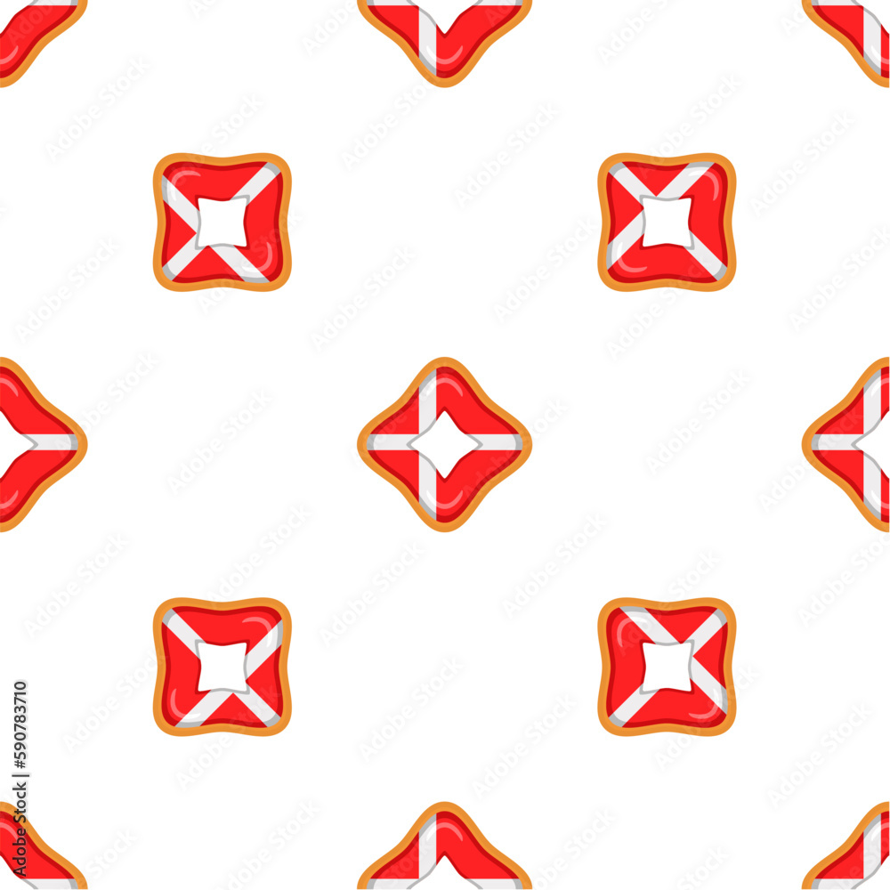 Pattern cookie with flag country Denmark in tasty biscuit Pattern cookie with flag country Denmark in tasty biscuit