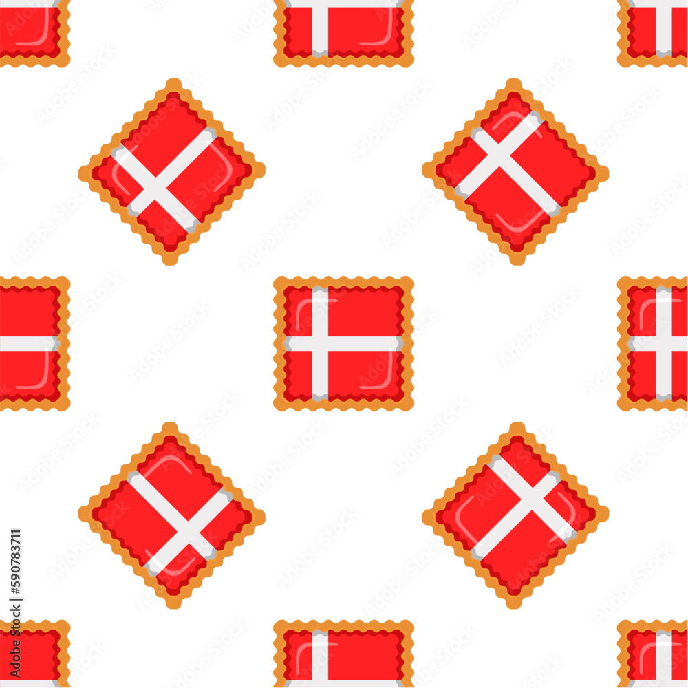 Pattern cookie with flag country Denmark in tasty biscuit Pattern cookie with flag country Denmark in tasty biscuit