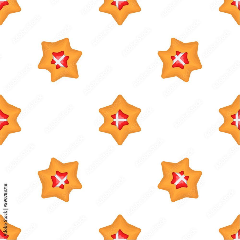 Pattern cookie with flag country Denmark in tasty biscuit Pattern cookie with flag country Denmark in tasty biscuit