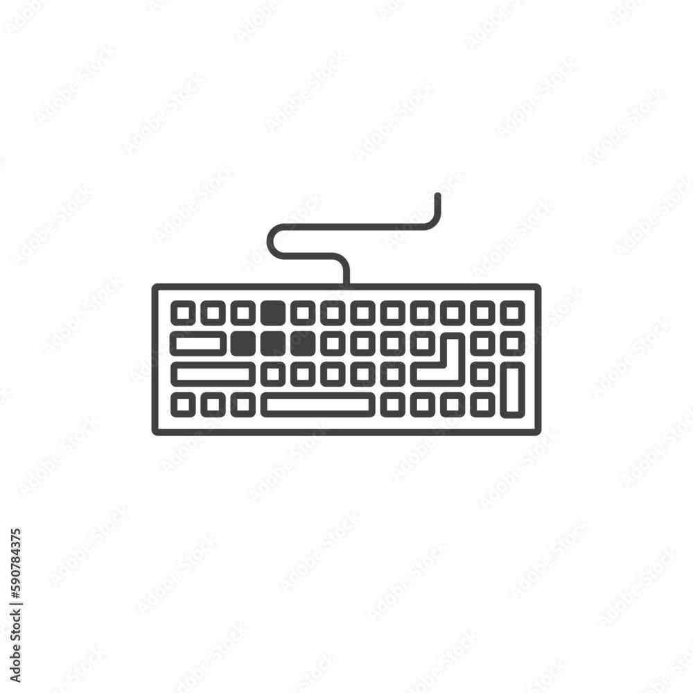 Keyboard vector icon. Keyboard linear flat sign design. Keyboard symbol pictogram. UX UI icon Keyboard vector icon. Keyboard linear flat sign design. Keyboard symbol pictogram. UX UI icon