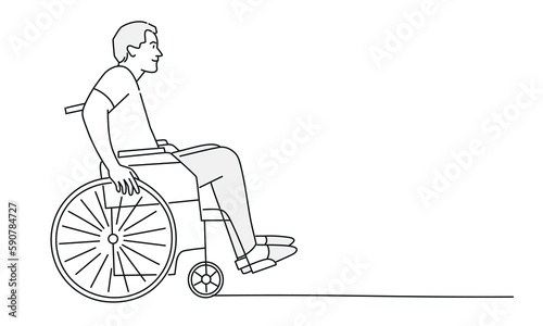 Young man in wheelchair.