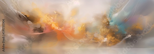 Abstract illustration soft pastel with glowing light and sun rays in light gray, amber, and more. Perfect as a background. Generative AI