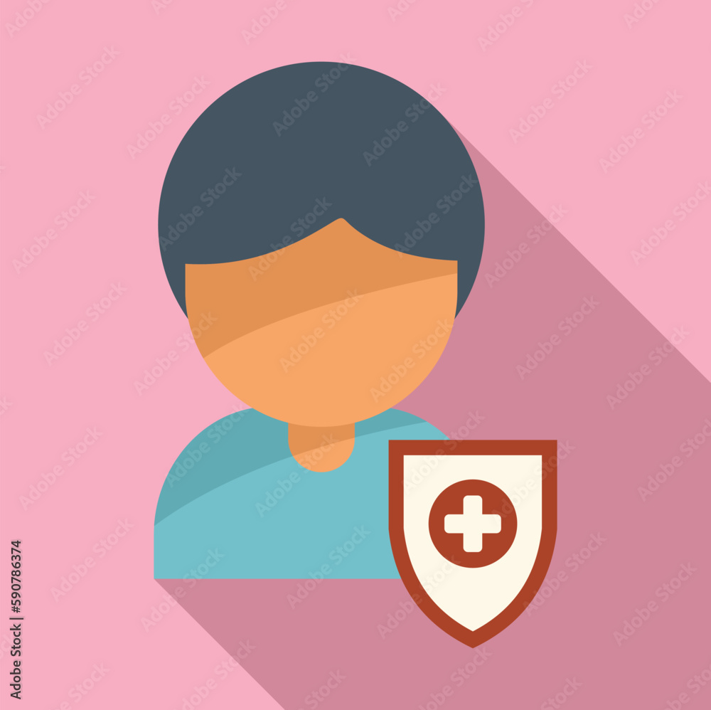 Bacterium man icon flat vector. Immune system. Defense healthy Bacterium man icon flat vector. Immune system. Defense healthy