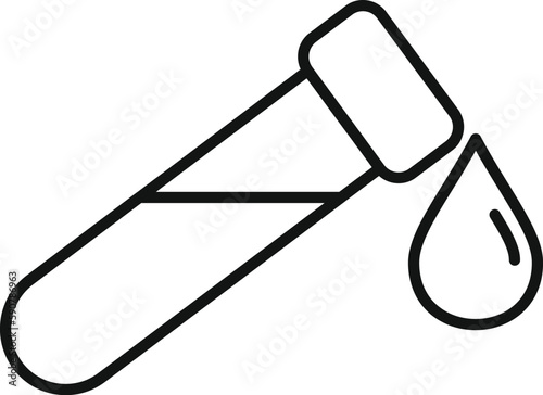 Blood test tube icon outline vector. Shield system. Immune body