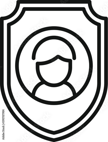 Immune system shield icon outline vector. Health virus. Body disease