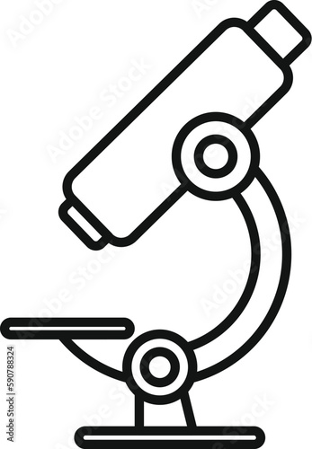 Lab microscope icon outline vector. Virus stop. Body defense